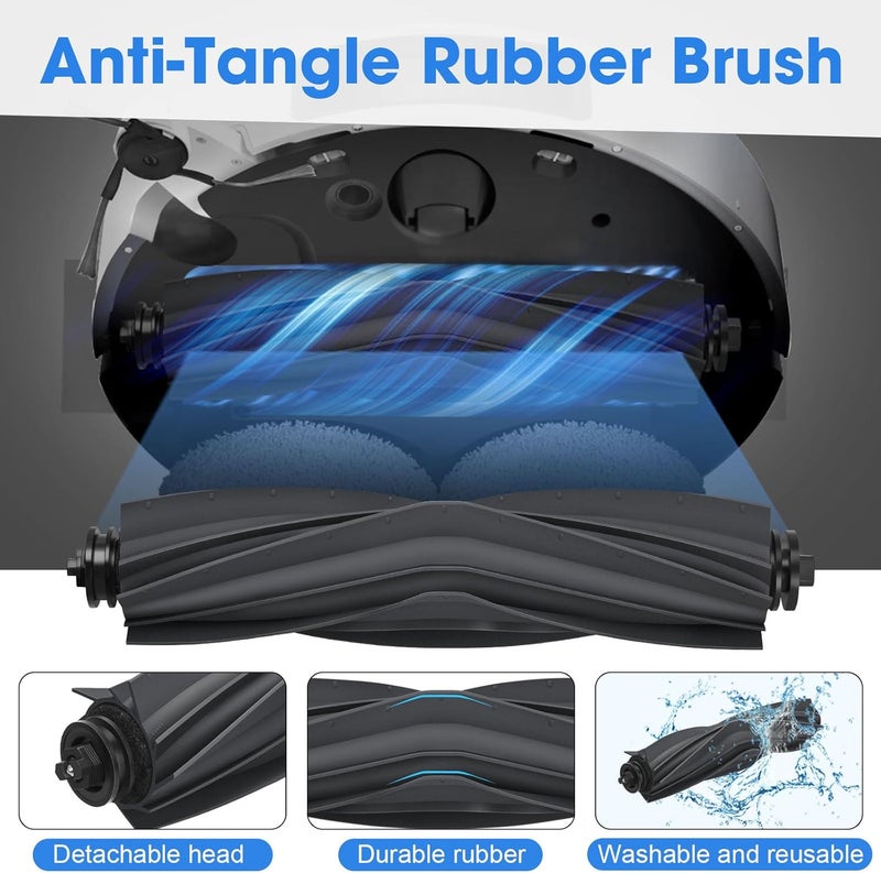 DRBOR X40 Ultra Replacement Parts for Dreame X40 Ultra / L40 Ultra, Accessory Kit for MOVA P10/P50 Pro Ultra Includes 2 Main Brush, 4 HEPA Filters, 4 Mop Pads, 4 Side Brushes, 4 Dust Bag and Tools - Image 5